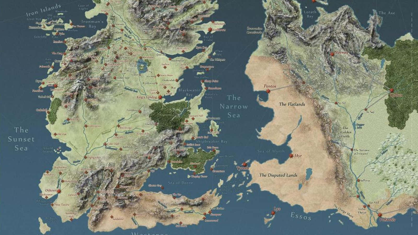 Game Of Thrones Map With Labels Wallpaper