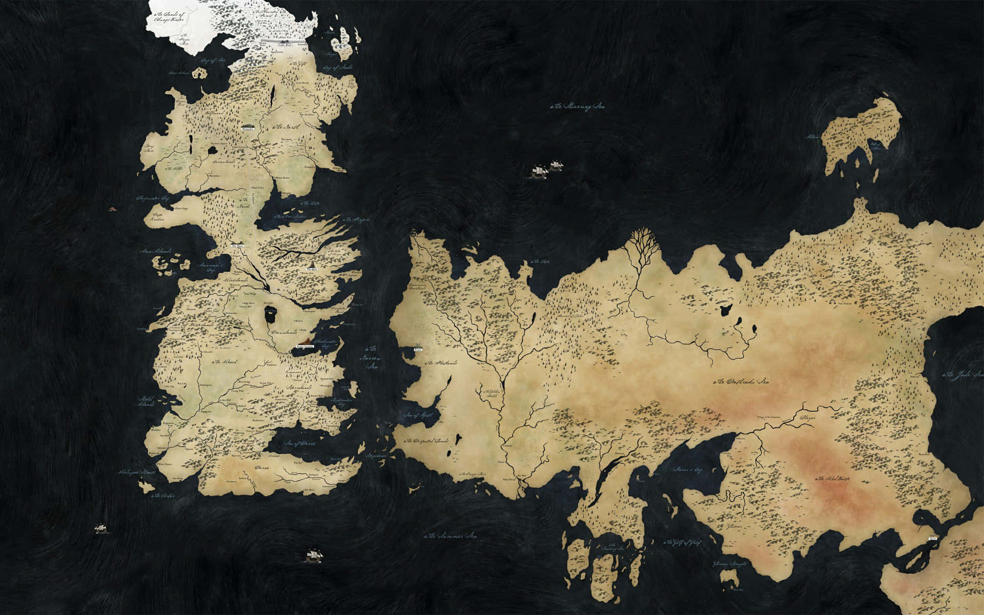 Game Of Thrones Map Brown Aesthetic Wallpaper