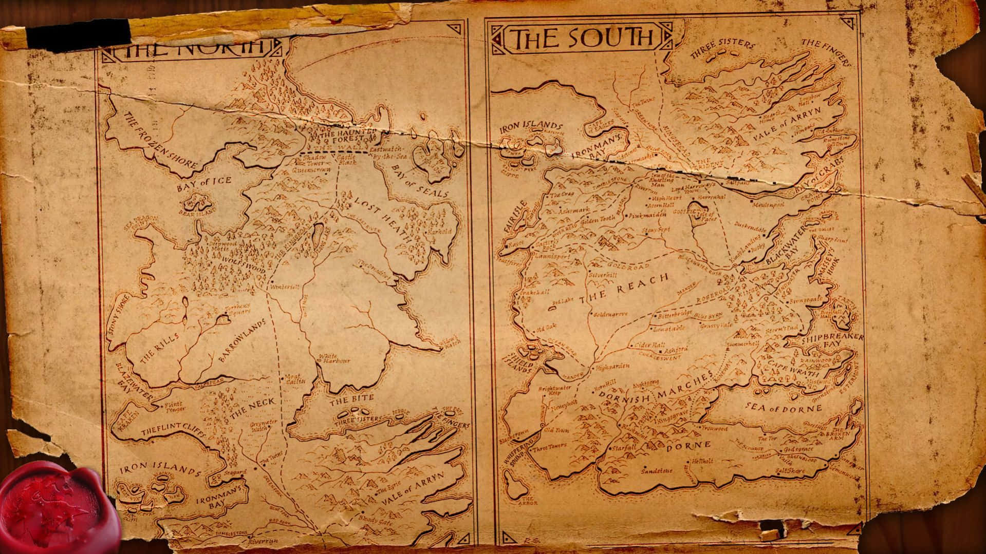 Game Of Thrones Kort Nord Og Syd Tapet Wallpaper
