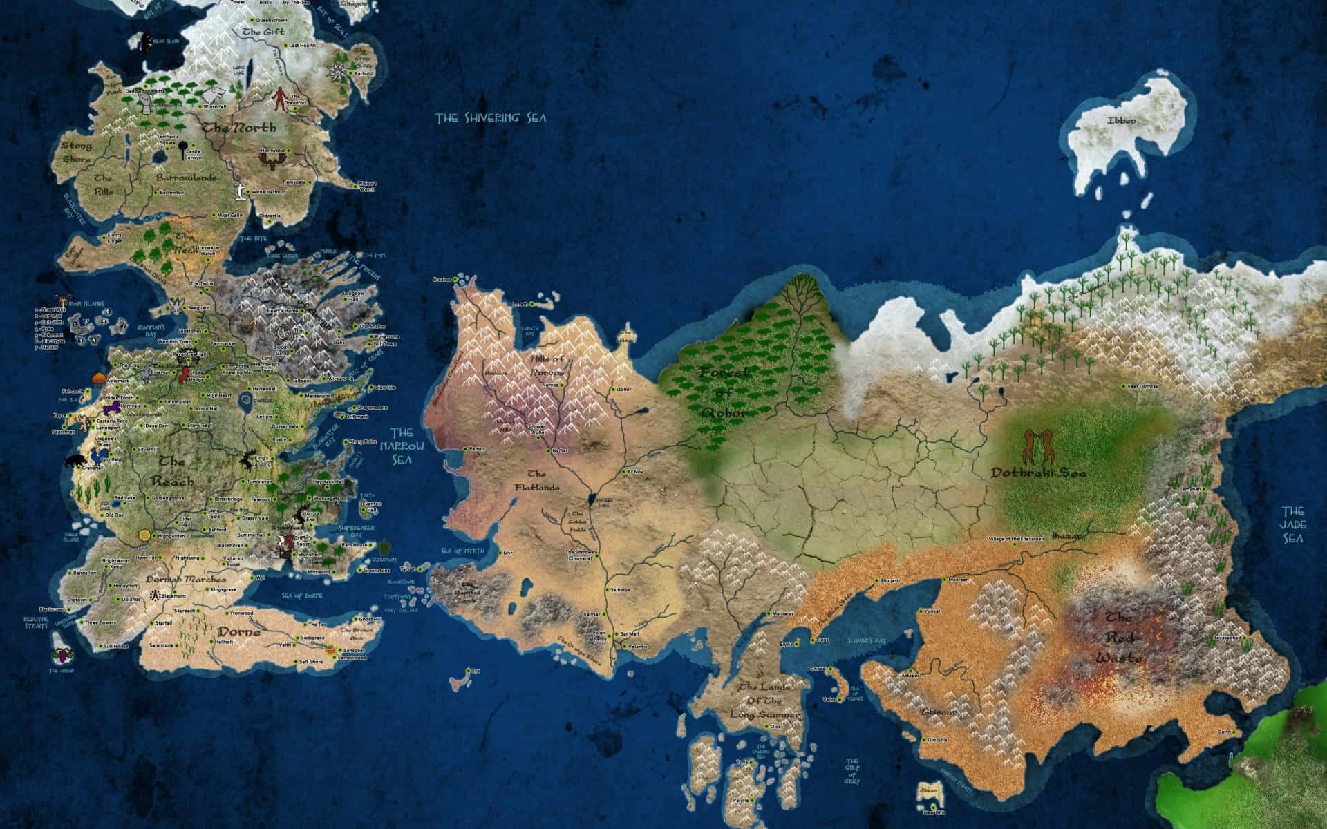 Game Of Thrones Map Blue Aesthetic Known World Wallpaper