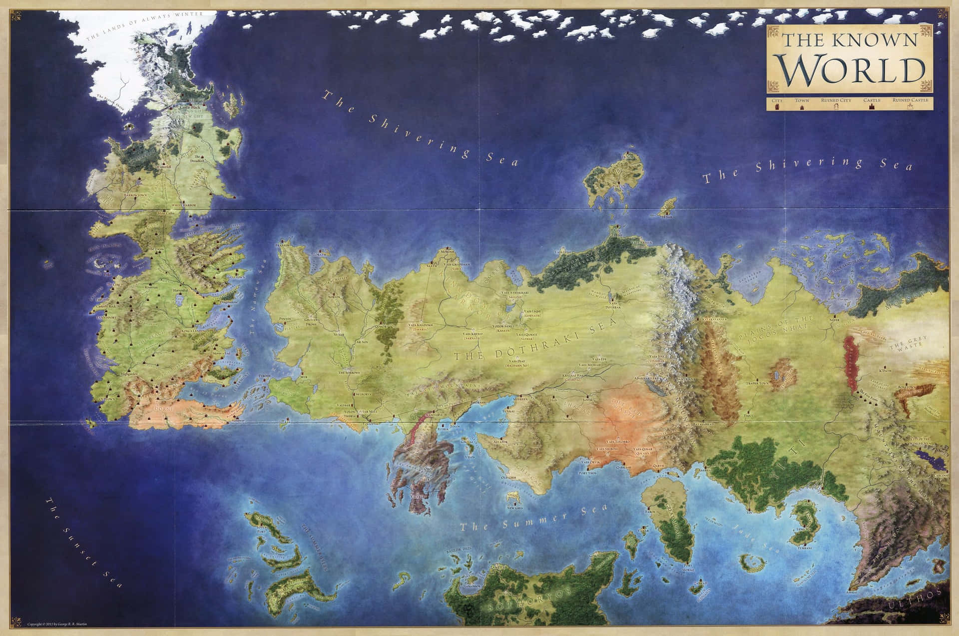 Gameof Thrones Karte Die Bekannte Welt Wallpaper