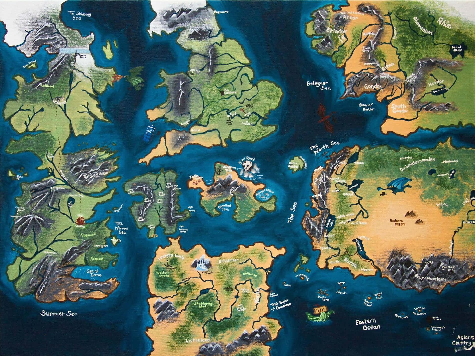 Game Of Thrones Map Westeros Essos Wallpaper