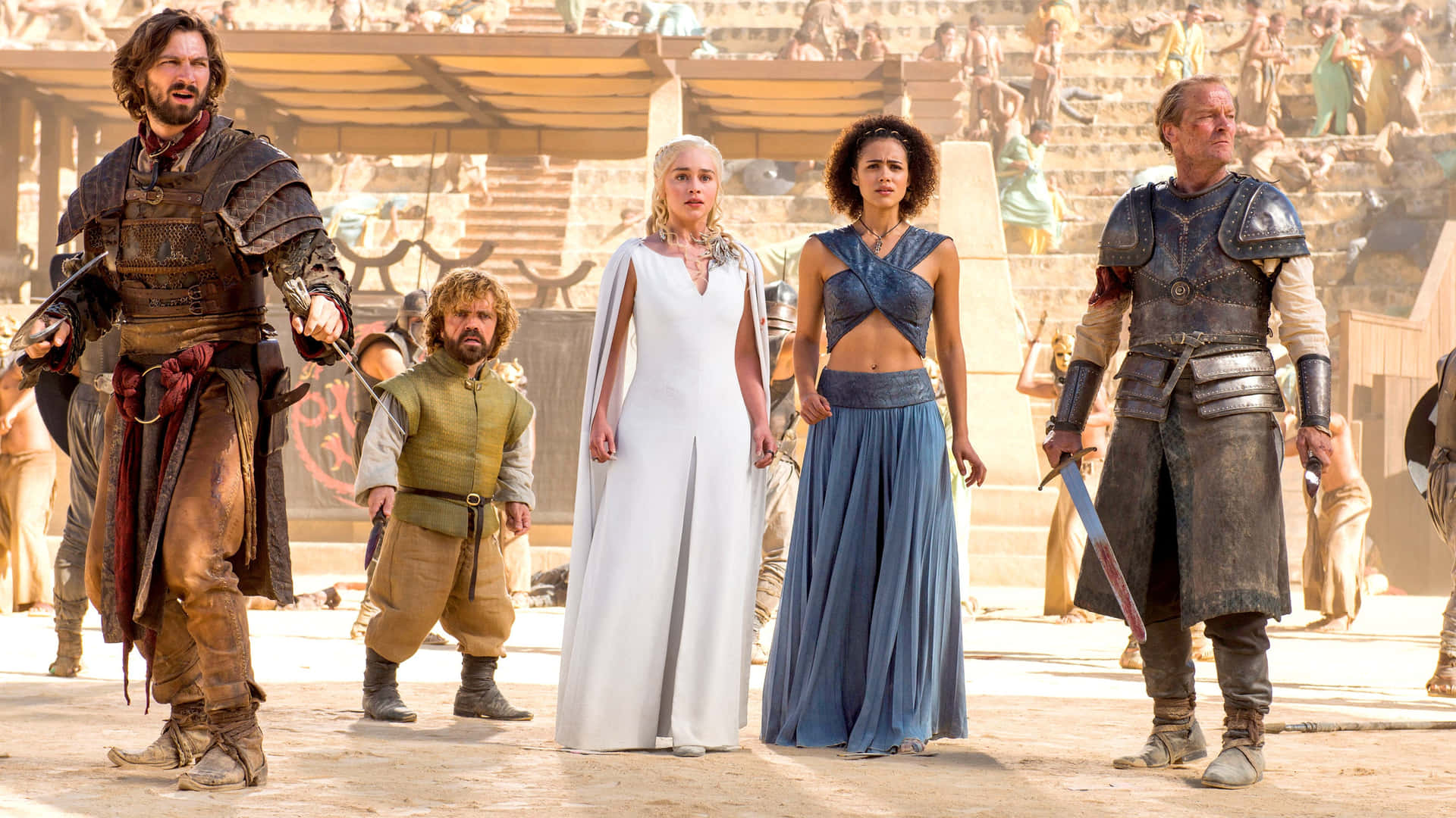 Game Of Thrones - A Group Of People Standing In Front Of A Large Crowd