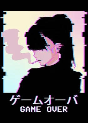 Game Over Aesthetic Anime Emo Girl Wallpaper