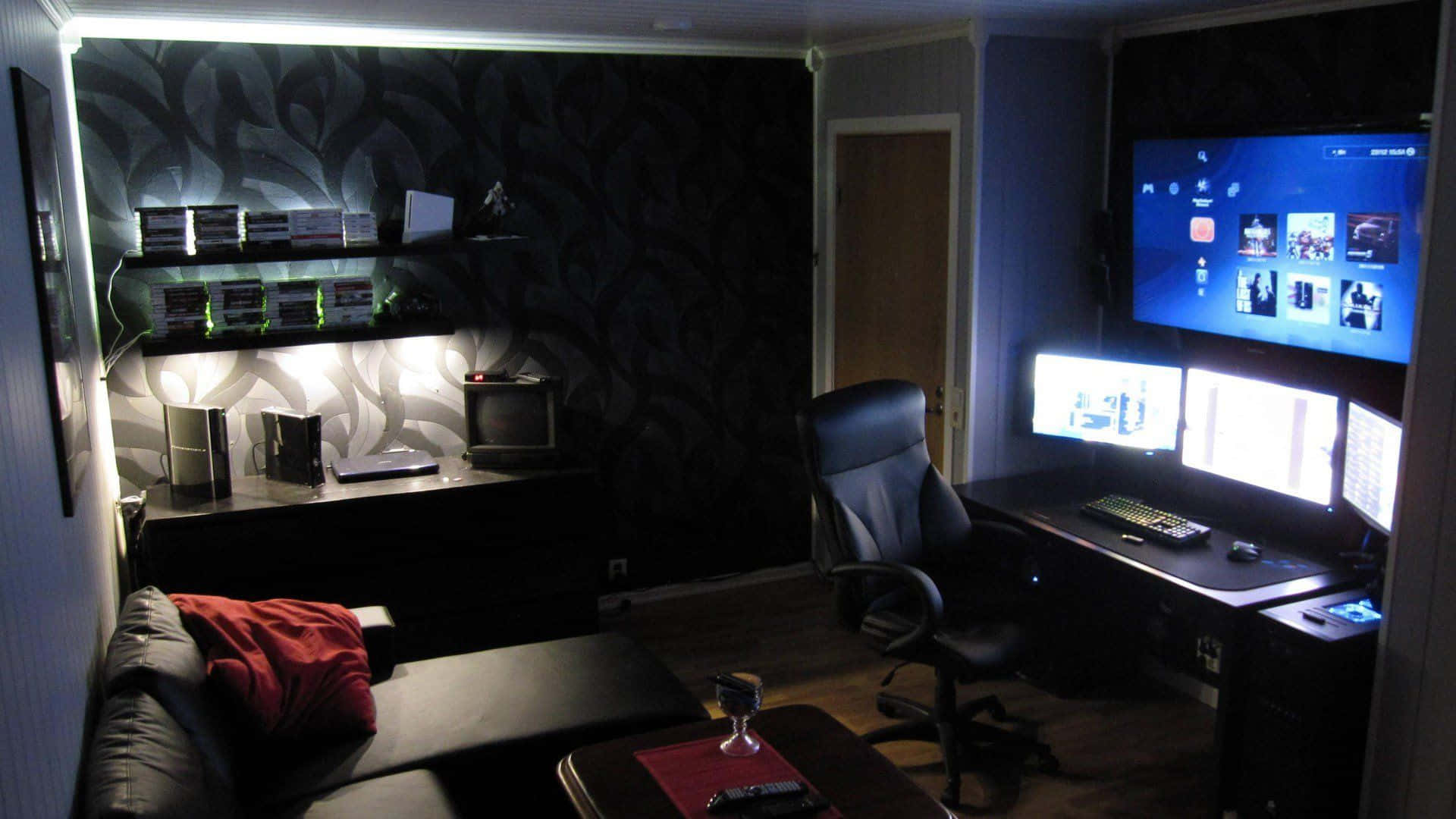 Take your gaming experience to the next level in this stylish game room.