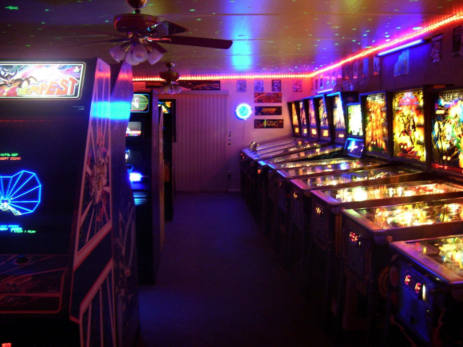 A Room With Pinball Machines