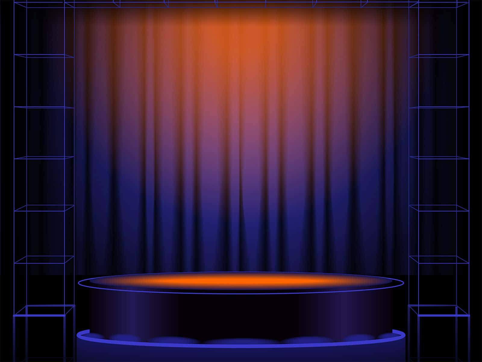 Game Show Background Blue Stage With A Yellow Light Background