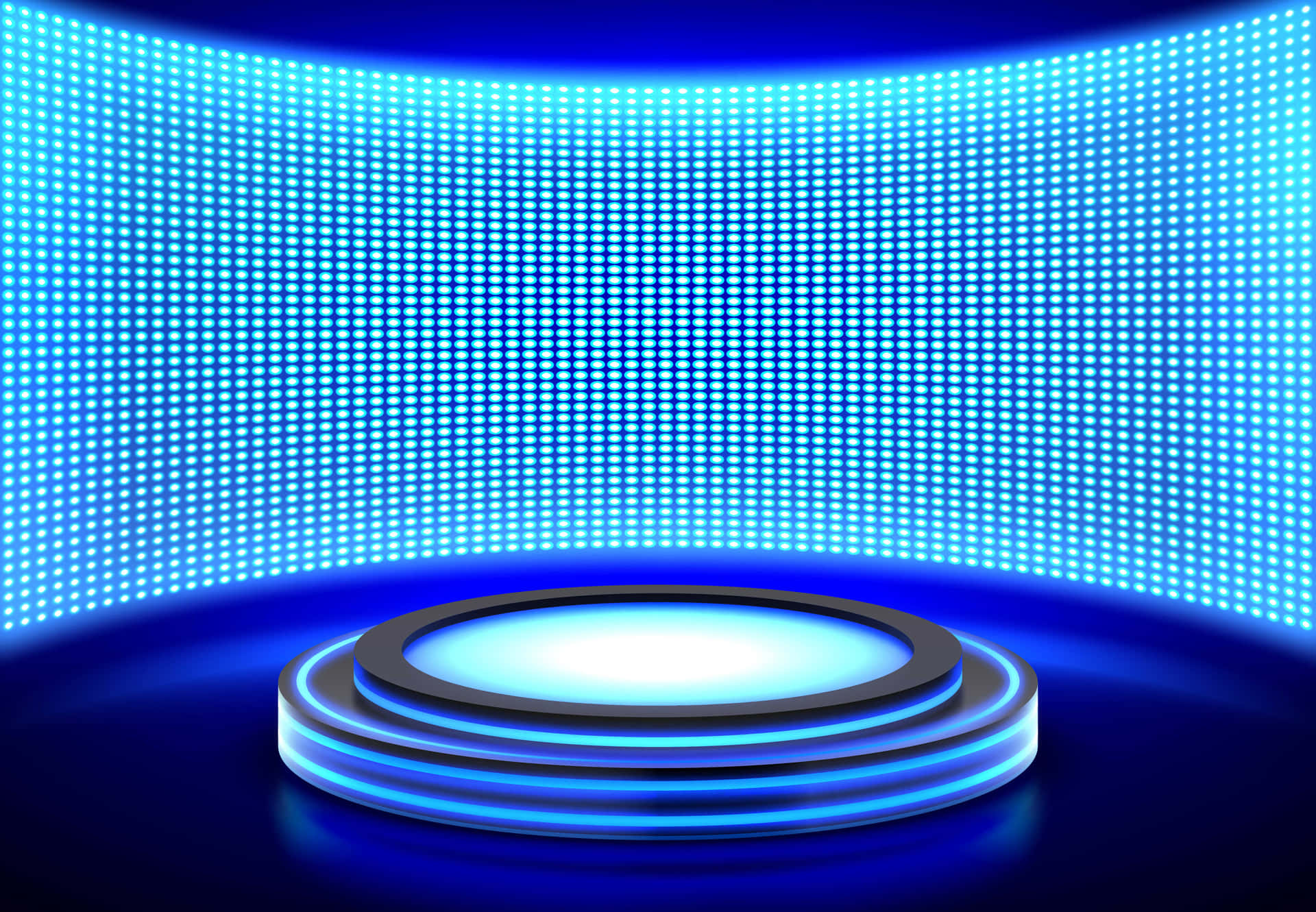 Game Show Background Light Blue Circular Stage Background