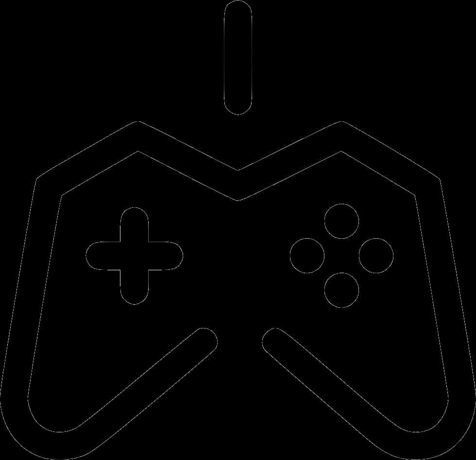 Gamer Controller Logo Outline PNG