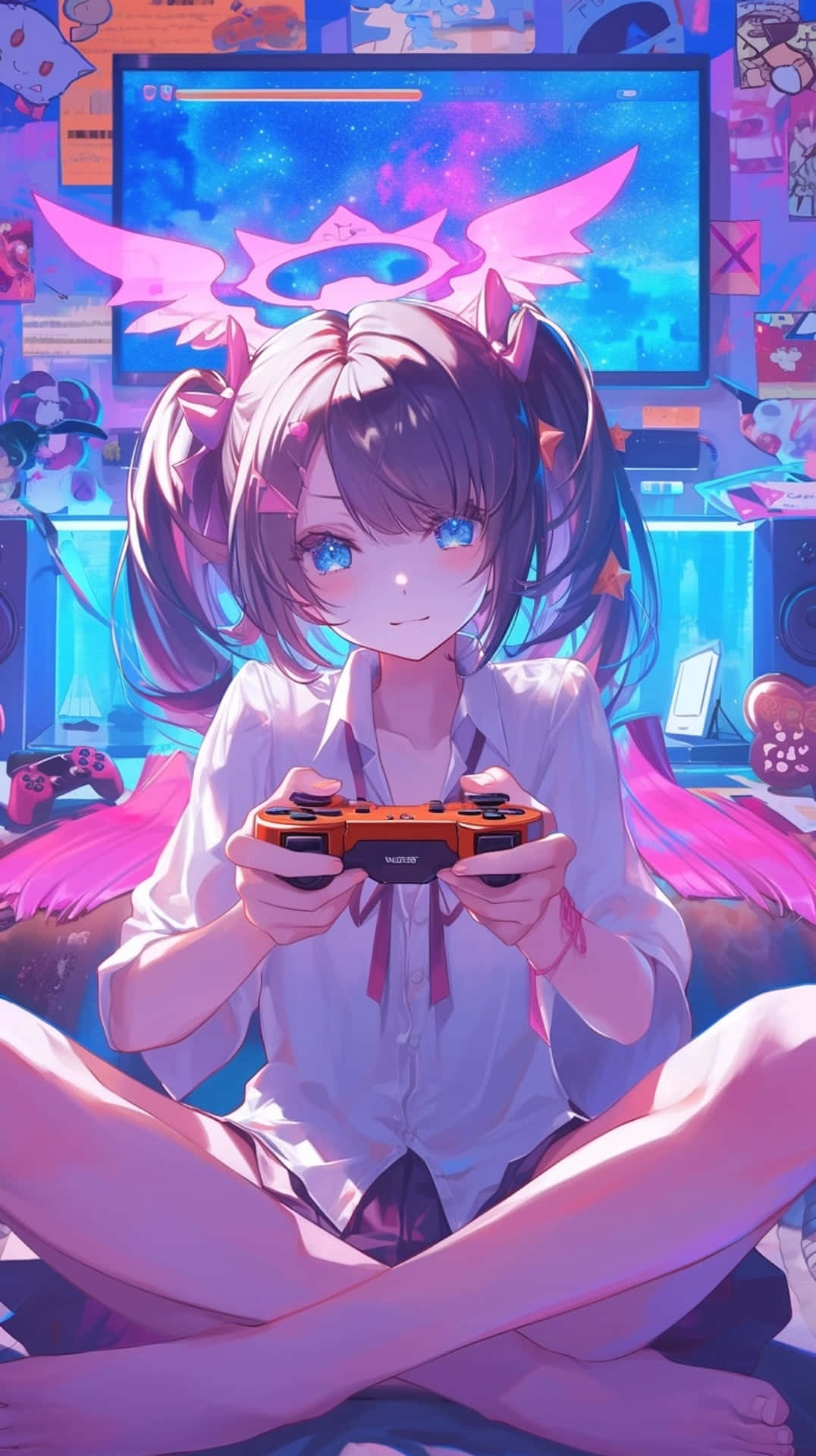 Gamer Meisje Anime Artwork Achtergrond