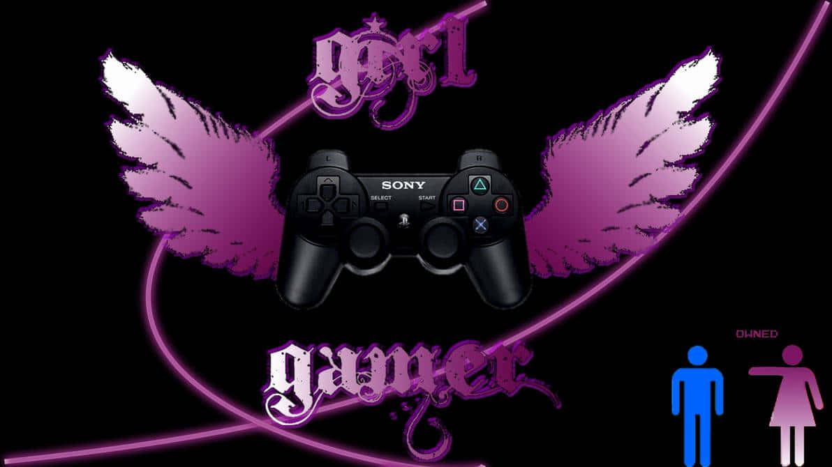 Gamer Girl Wingsand Controller Wallpaper