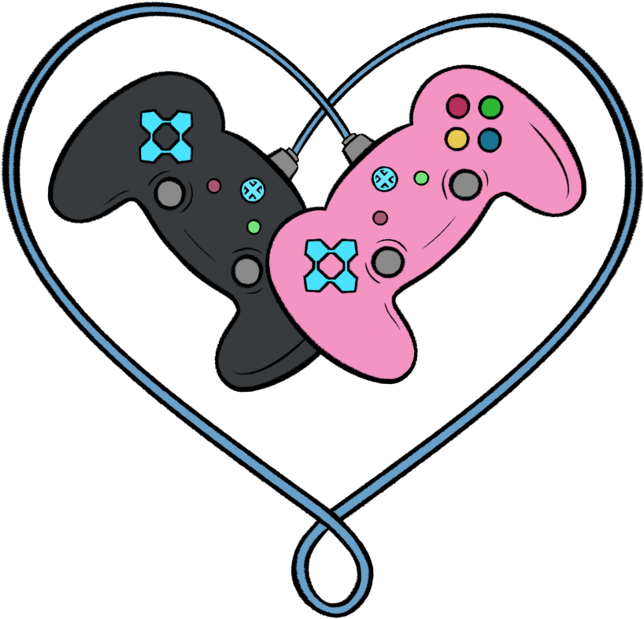 Gamer Love Heart Controllers.png PNG