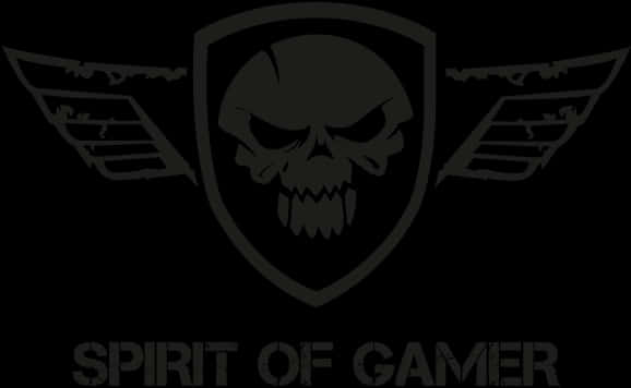 Gamer Skull Wings Logo PNG