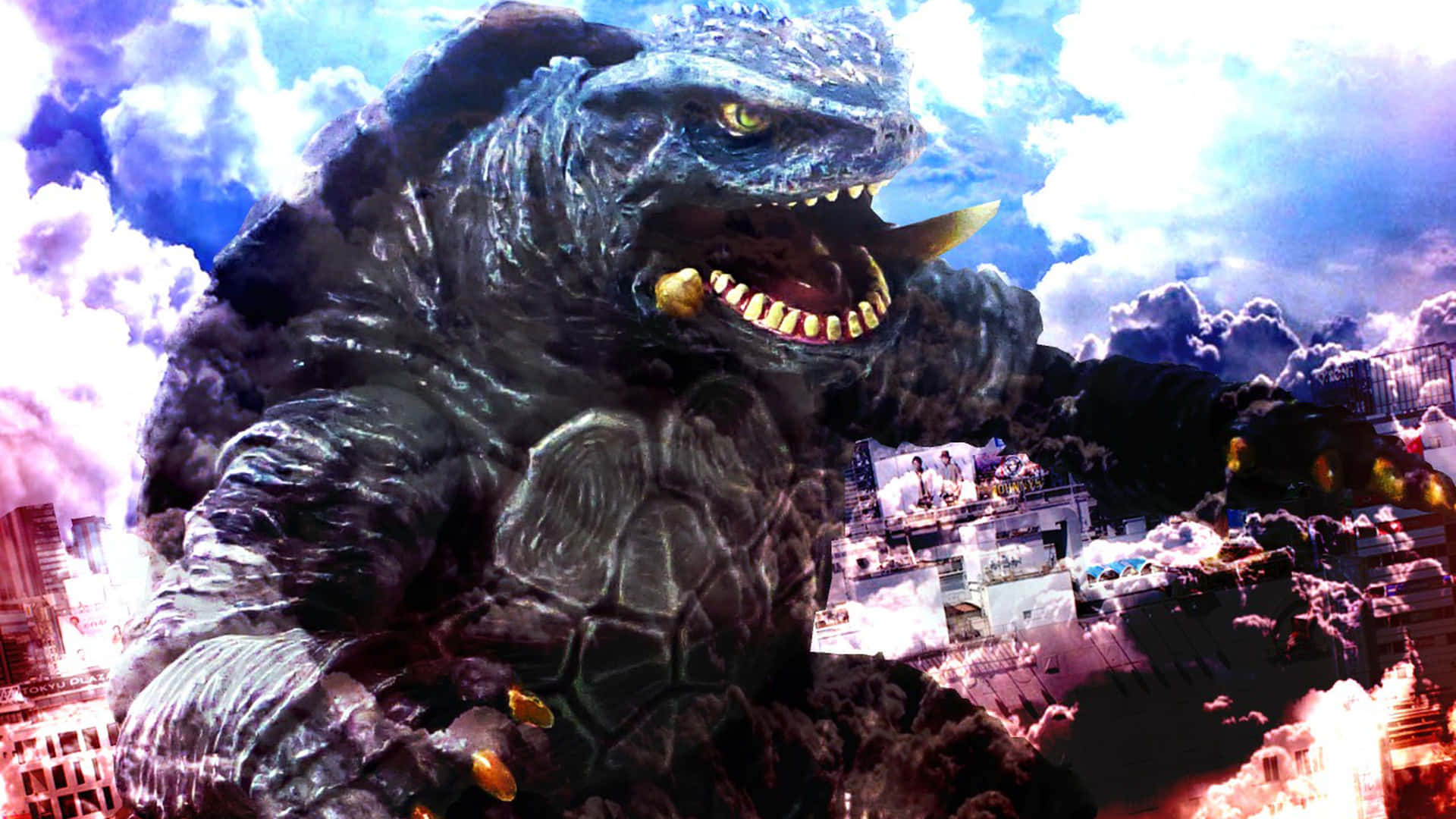 The mighty Gamera unleashes his fury! Wallpaper