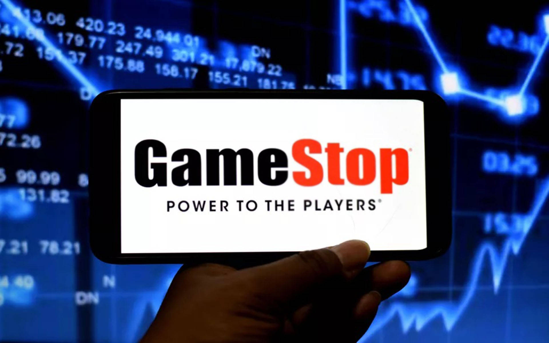GameStop Logo Blue Graph Wallpaper