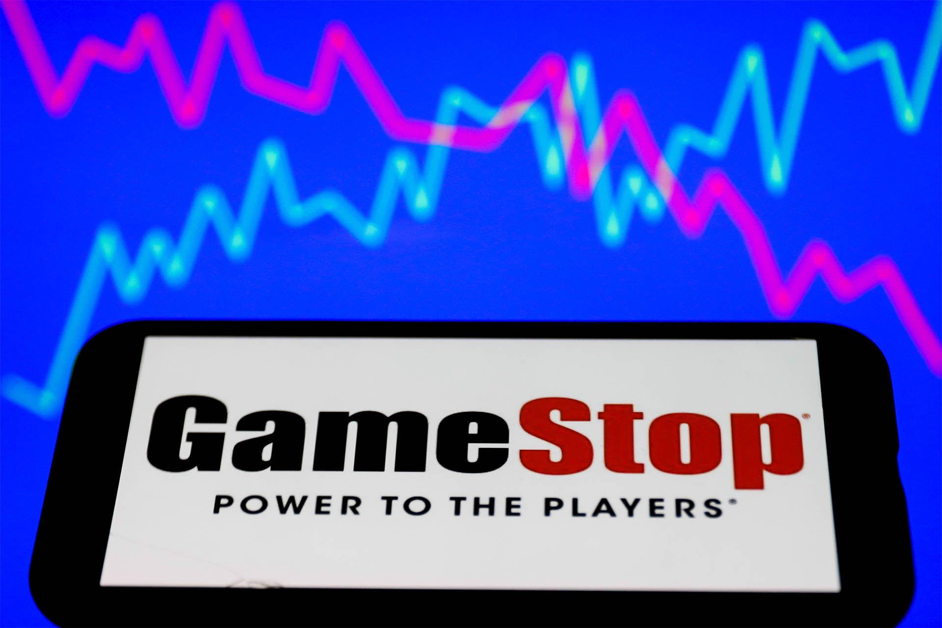 GameStop Pink And Blue Graph Wallpaper