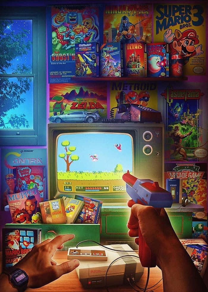 Bold and Futuristic Gaming Art Wallpaper