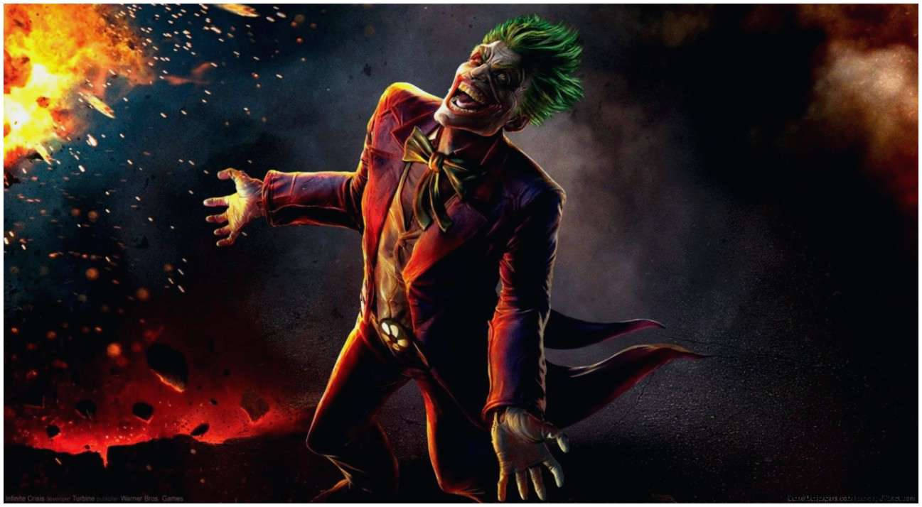 Spil Crazy Joker tapet: Indeholder et klovneansigt i klare farver med et overvældende antal animerede detaljer. Wallpaper