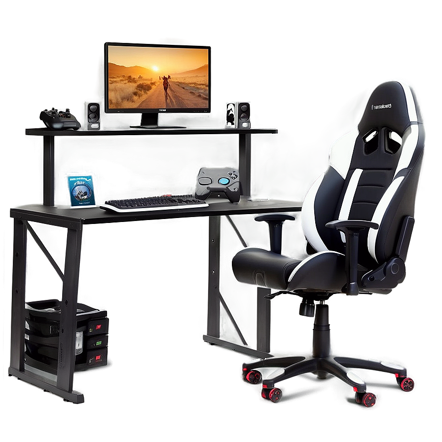 Gaming Desk Setup Png 05042024 PNG