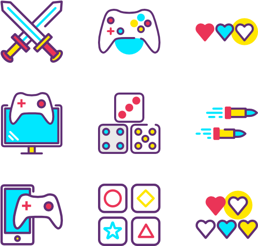 Gaming Icons Collage PNG