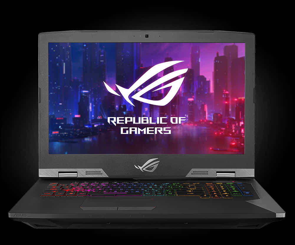 Gaming Laptop R O G Brand Illuminated Keyboard PNG