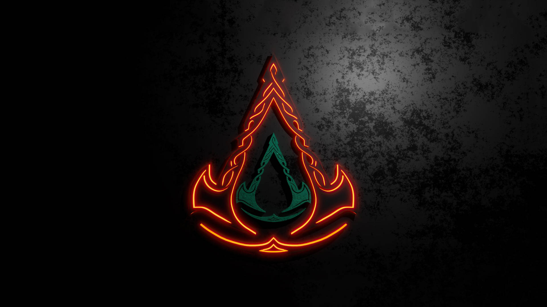 Spelsymbolenför Assassin's Creed Valhalla På Bakgrundsbilden På Datorn Eller Mobilen. Wallpaper