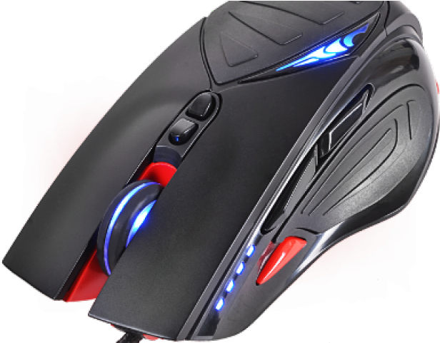 Gaming Mouse L E D Lights Black Red PNG