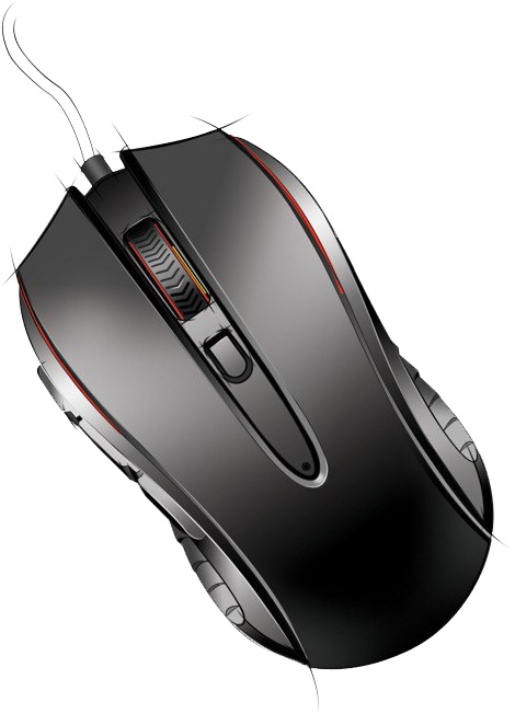 Gaming Mouse Red Accents PNG