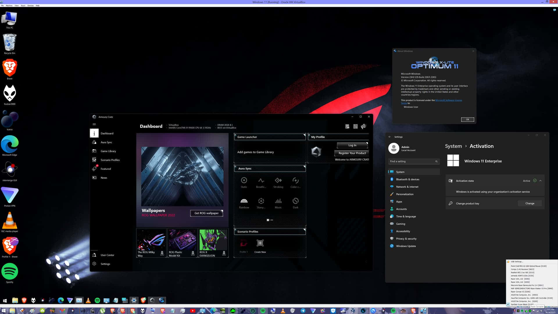 Gaming P C Setupwith Customization Software Wallpaper