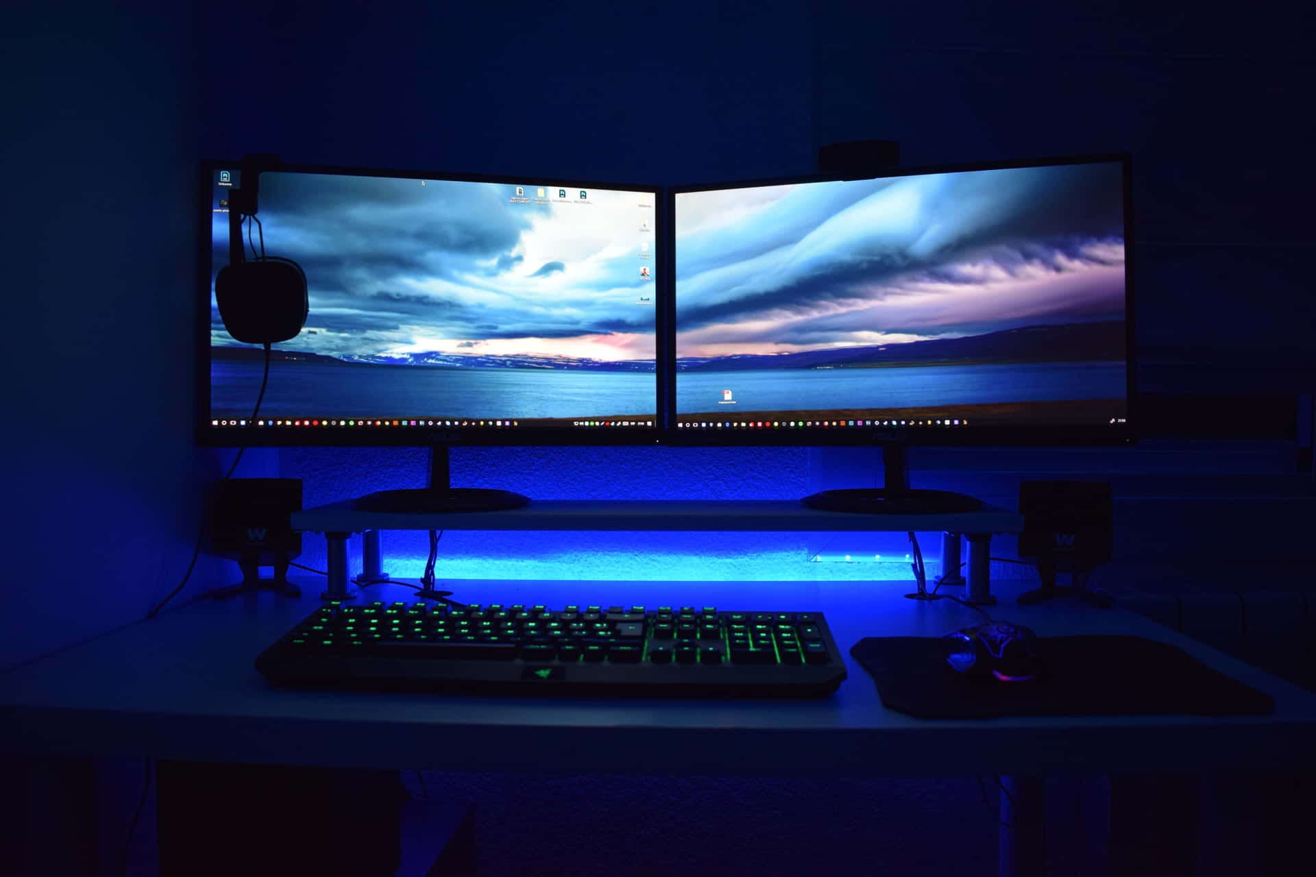 A Desk With Two Monitors