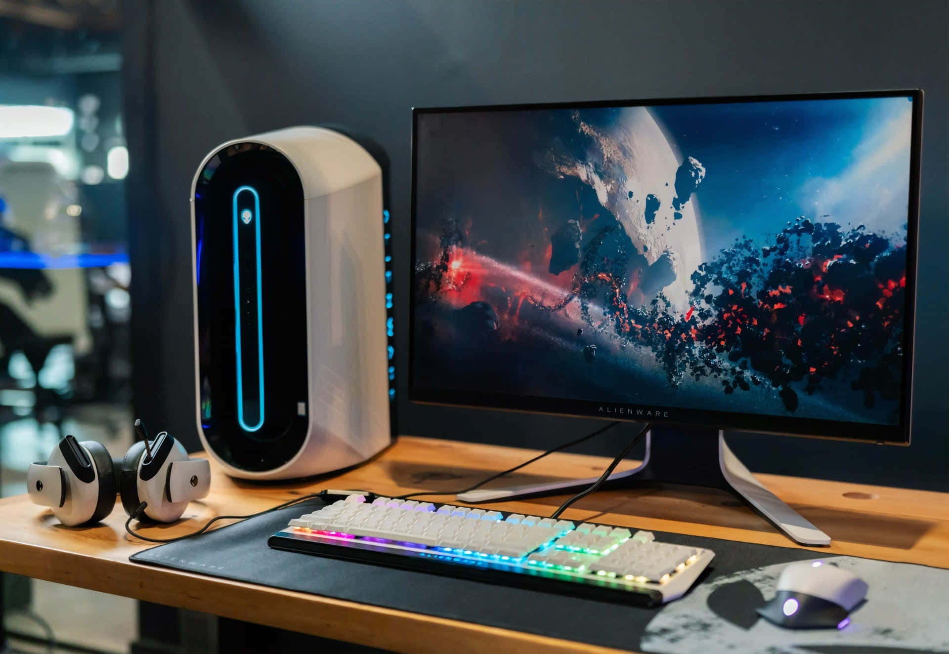 Enjoy a seamless gaming experience with this one of a kind gaming PC setup Wallpaper