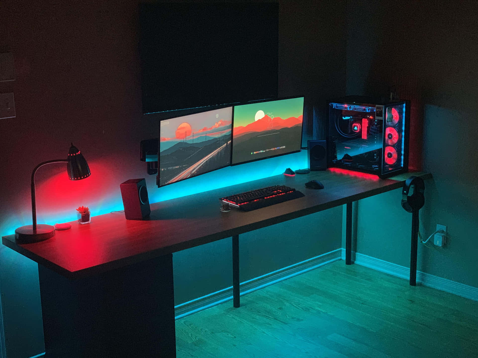 Upgrade your gaming experience with this sleek PC setup Wallpaper