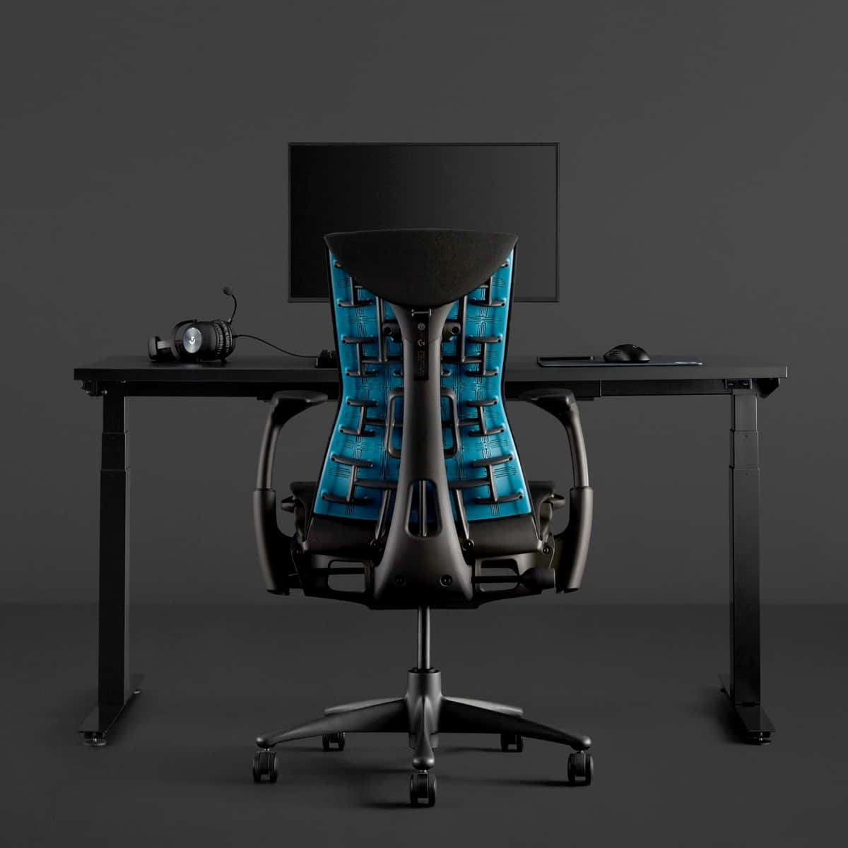 Blue Gaming Chair Setup Picture