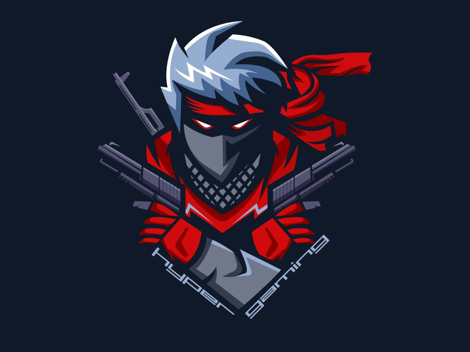 Ninja With Gun Gaming Logo Picture