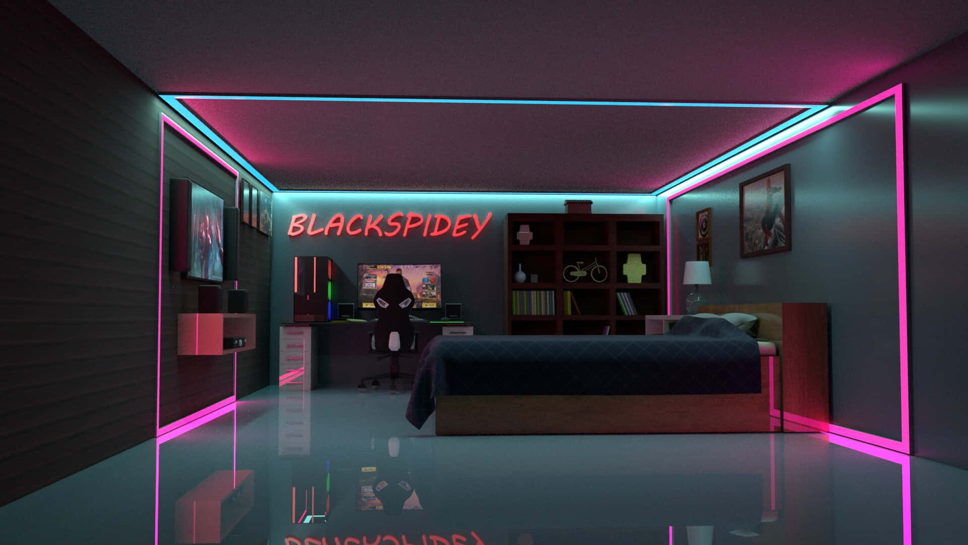A Room With Neon Lights