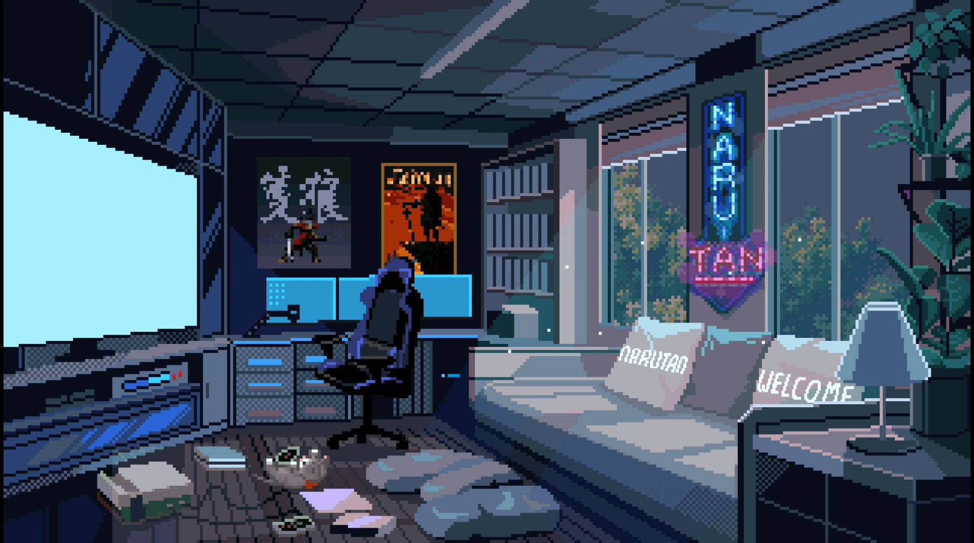 Gaming Room Pixel Art Wallpaper