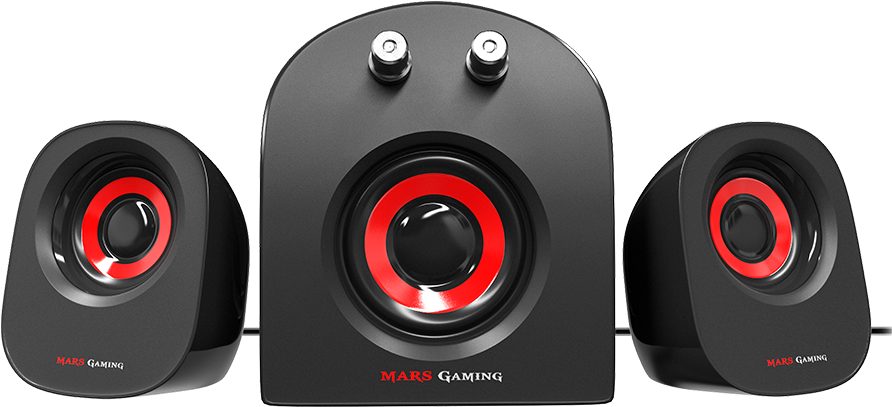 Gaming Speaker Set Red Black PNG