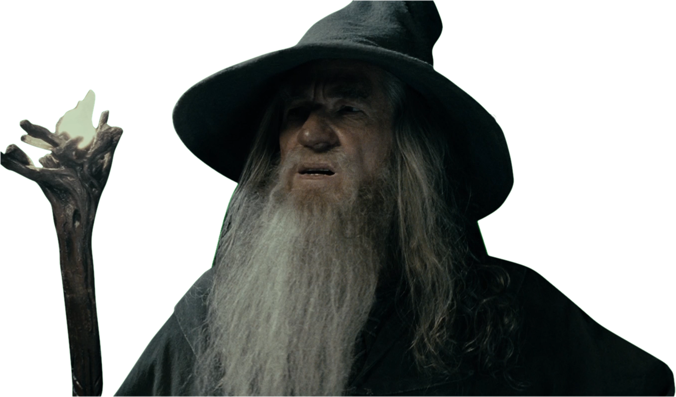 Download Gandalf Holding Flame Staff | Wallpapers.com