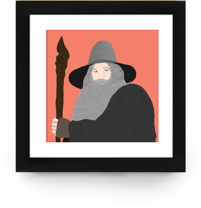 Gandalf Illustration Artwork PNG