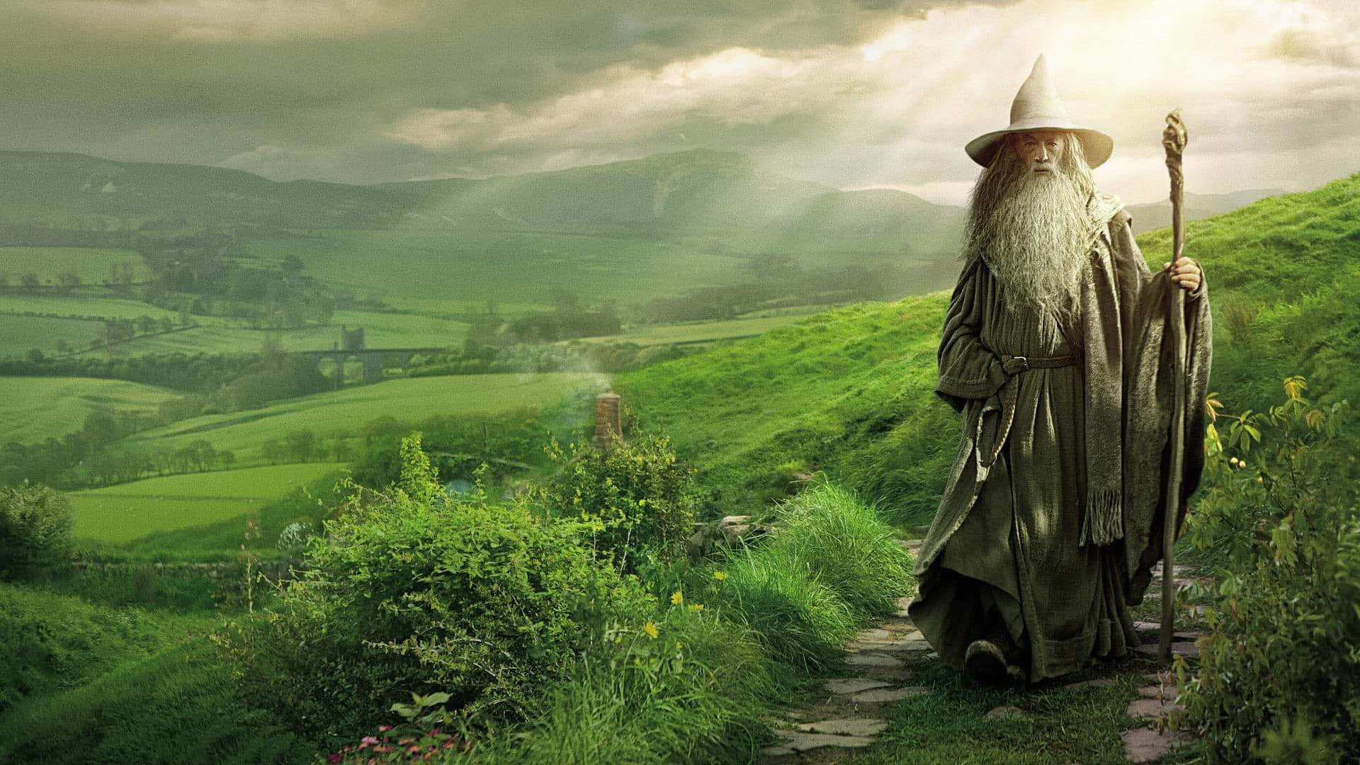 Gandalf Walking Through The Shire Wallpaper