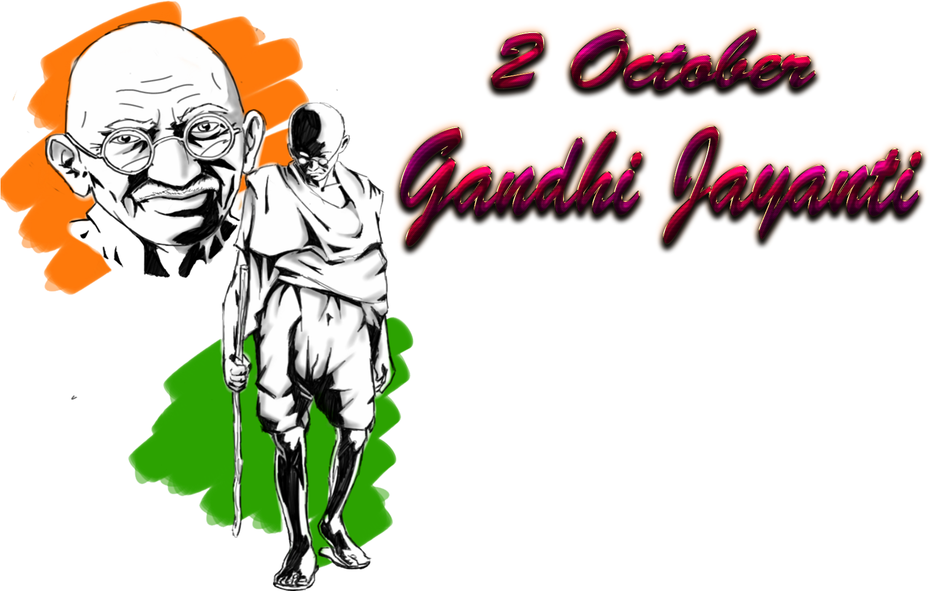 Gandhi Jayanti Celebration Graphic PNG