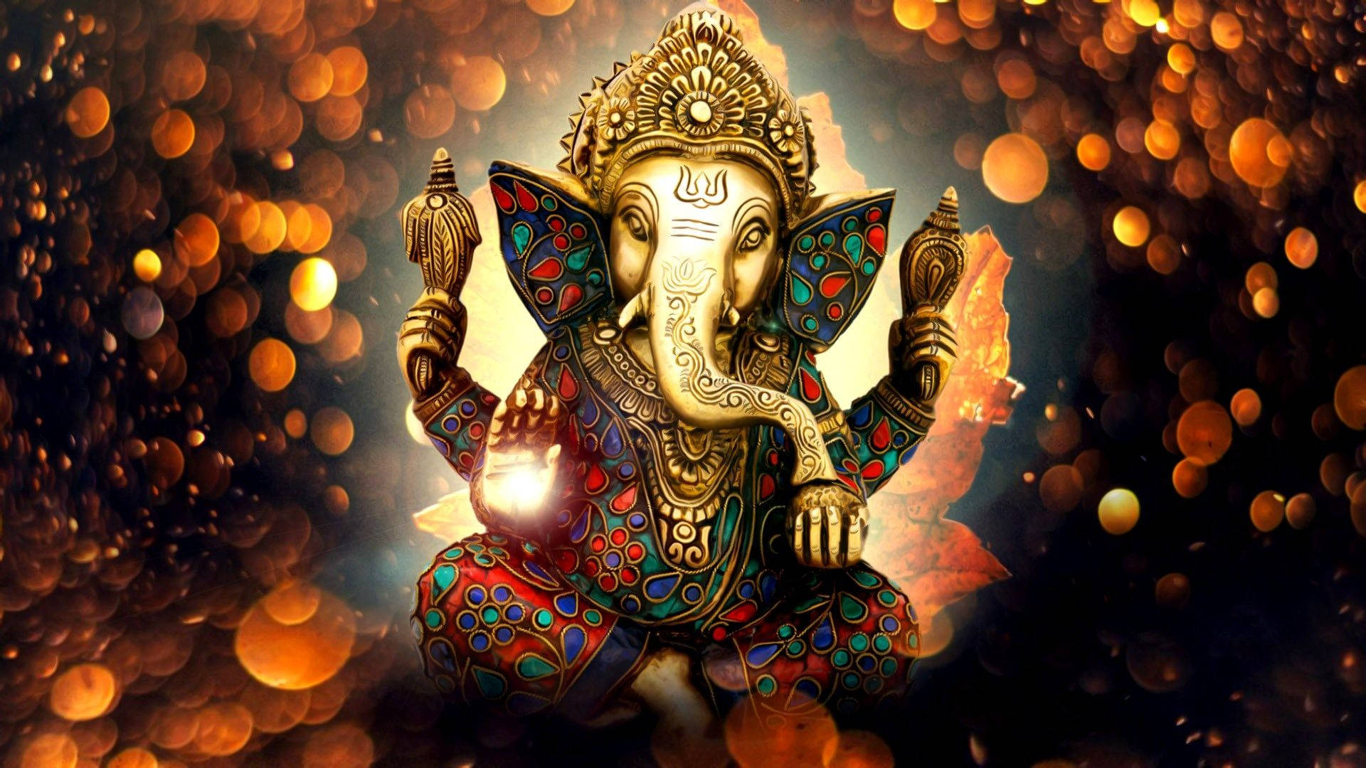 Ganesh 3d Golden Elephant