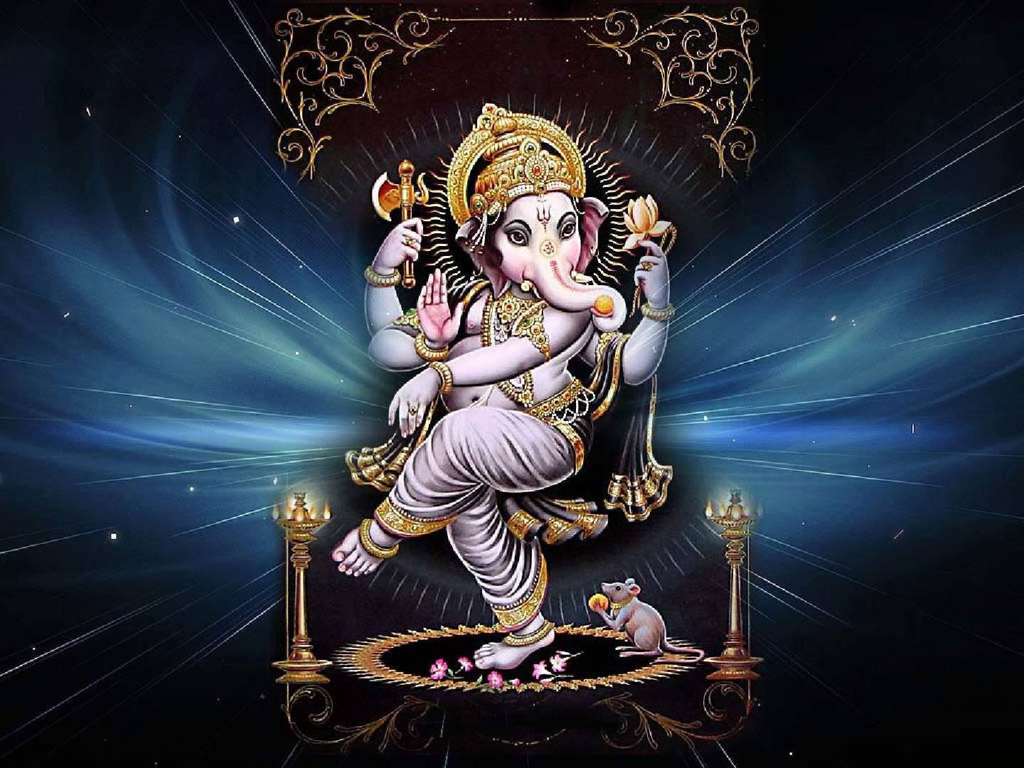 Download Ganesh 3d Ornate Poster Wallpaper | Wallpapers.com