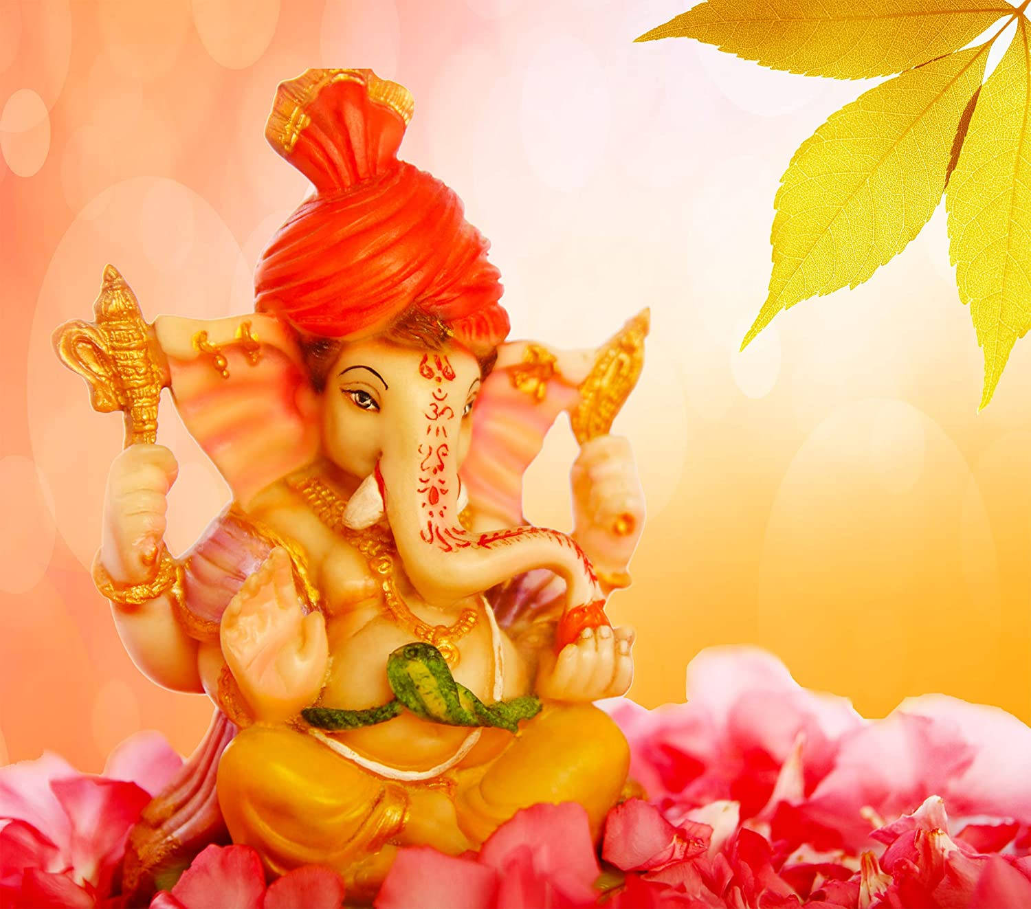 Ganesh 3d With Red Turban