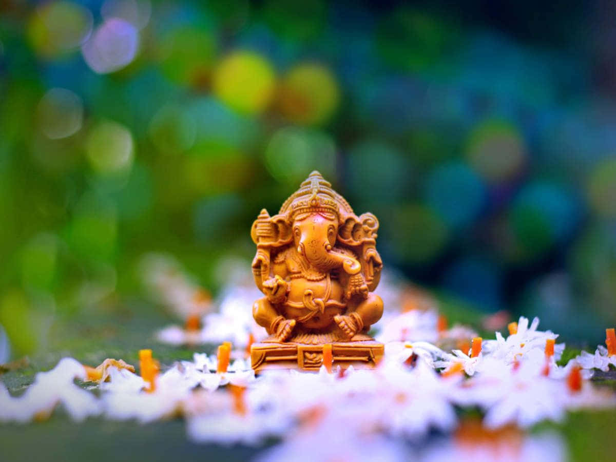 Feierelord Ganesh Mit Diesem Prächtigen Hintergrundbild