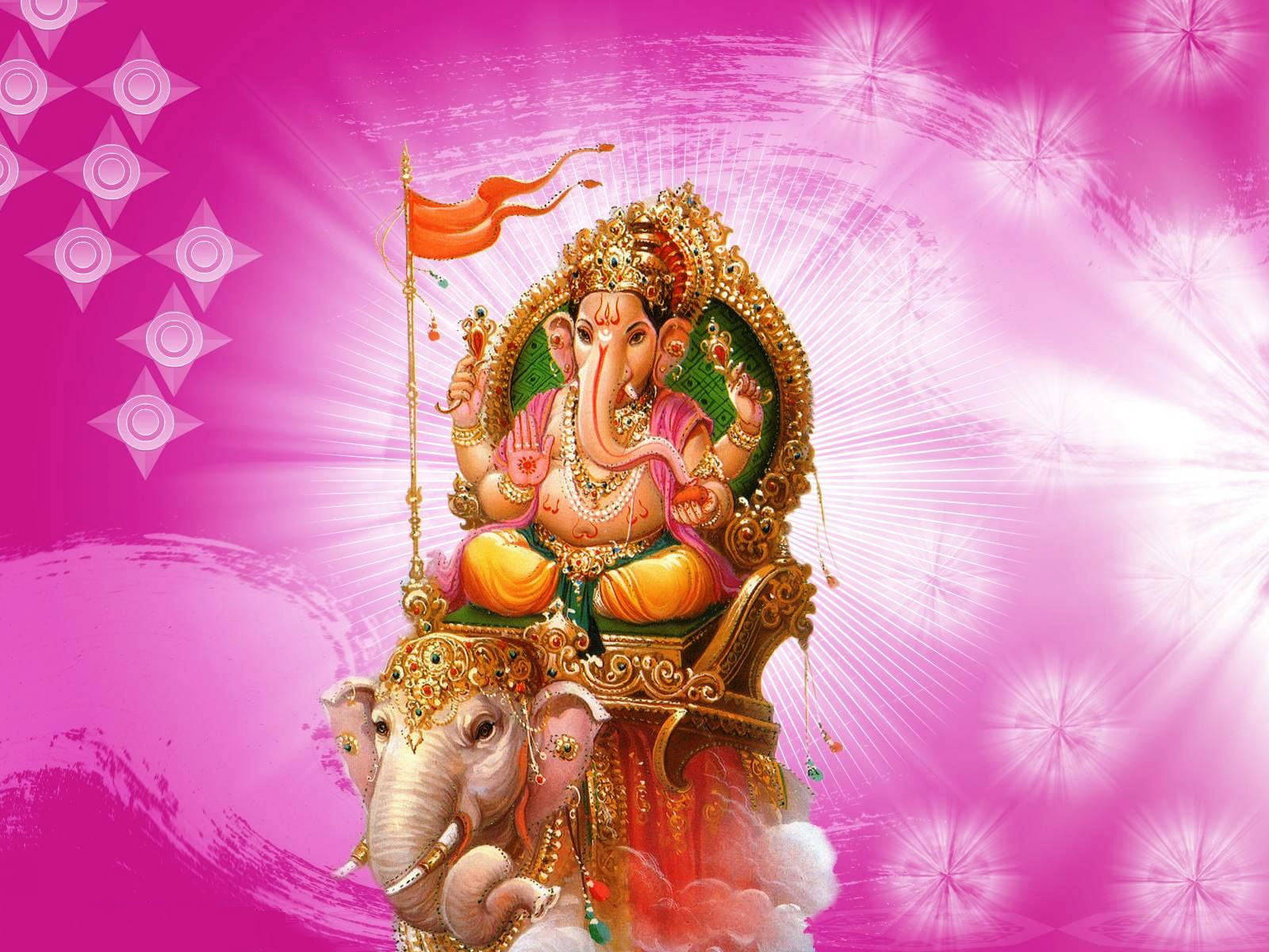 Ganeshchaturthi Sitter På En Elefant. Wallpaper