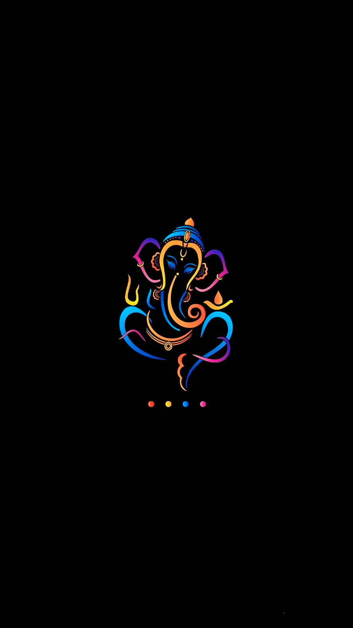 Ganesh Colorful Sanskrit IPhone Wallpaper