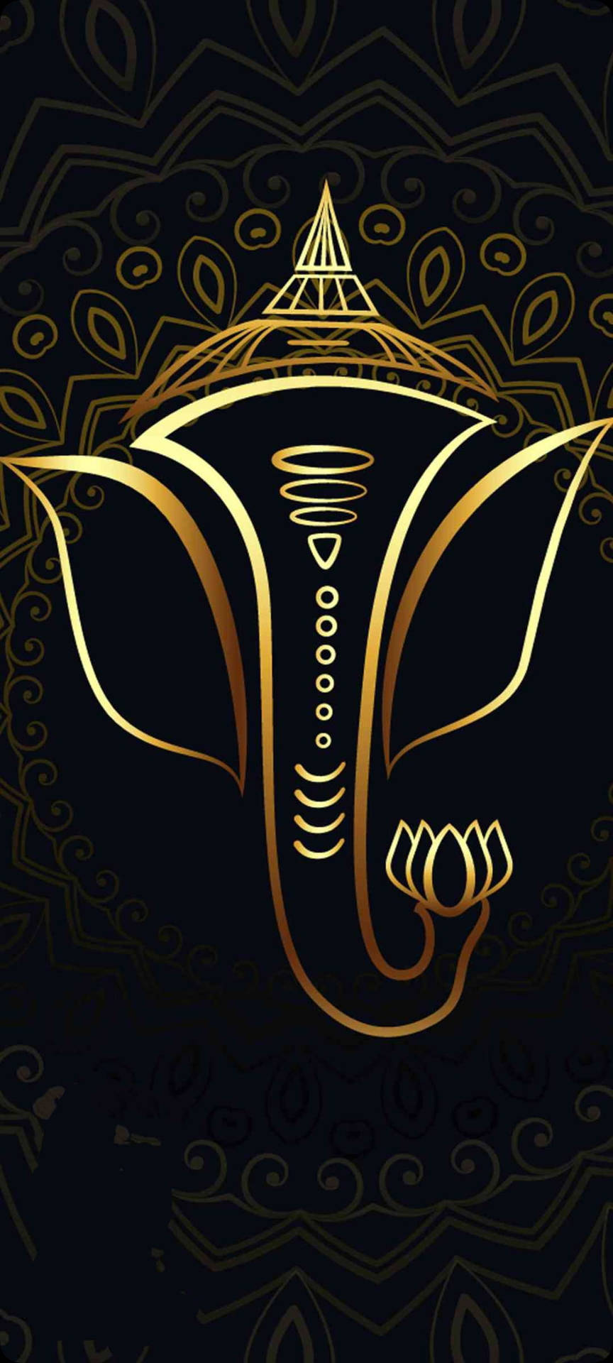 Ganesh Golden Elephant IPhone Wallpaper