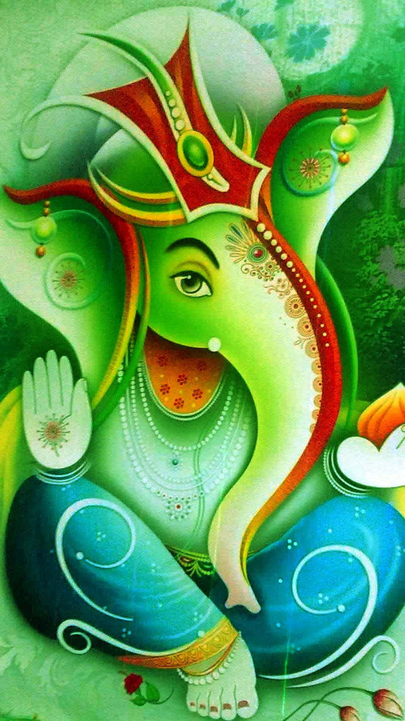 Ganesh Green IPhone Wallpaper