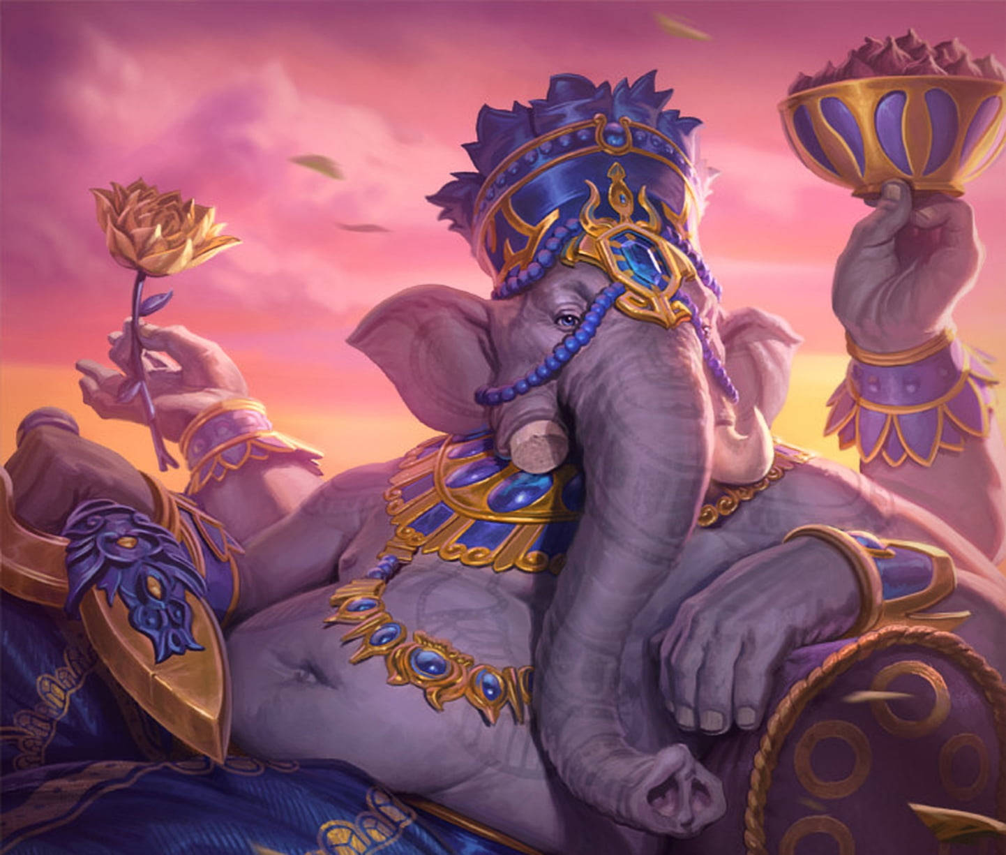 Divine glow of Lord Ganesha in HD Wallpaper